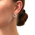 Model wearing Cluster Wrap CZ Stud Earrings in Sterling Silver, Yellow Gold Flashed