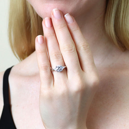 3-Stone 2ct CZ Ring in Sterling Silver