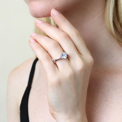 3-Stone 2ct CZ Ring in Sterling Silver