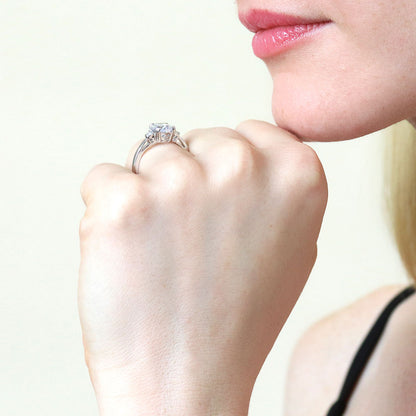 3-Stone 1.8ct Oval CZ Ring in Sterling Silver