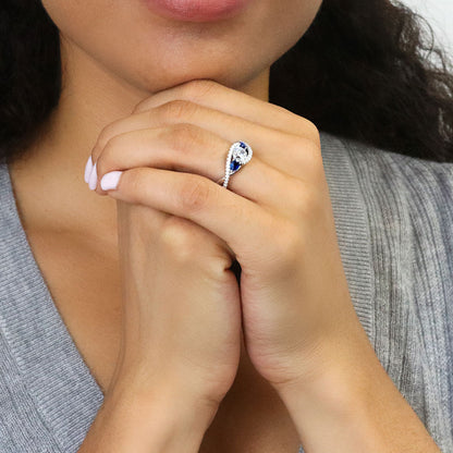 3-Stone Woven Bypass 0.8ct CZ Ring in Sterling Silver