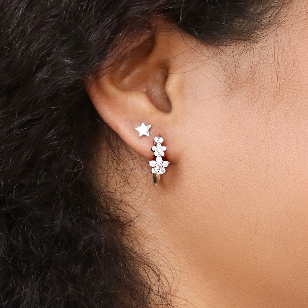 Star Cartilage Stud Earrings in Sterling Silver