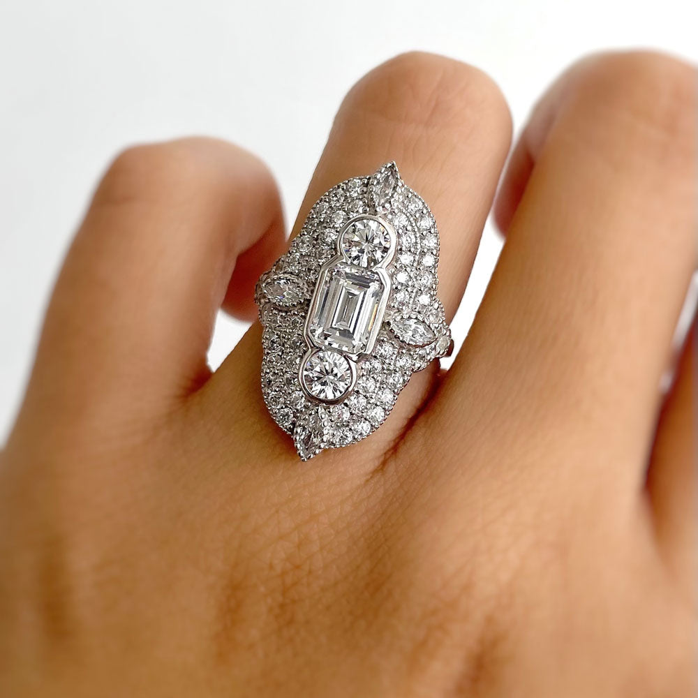 Image Contain: Model Wearing Art Deco Ring