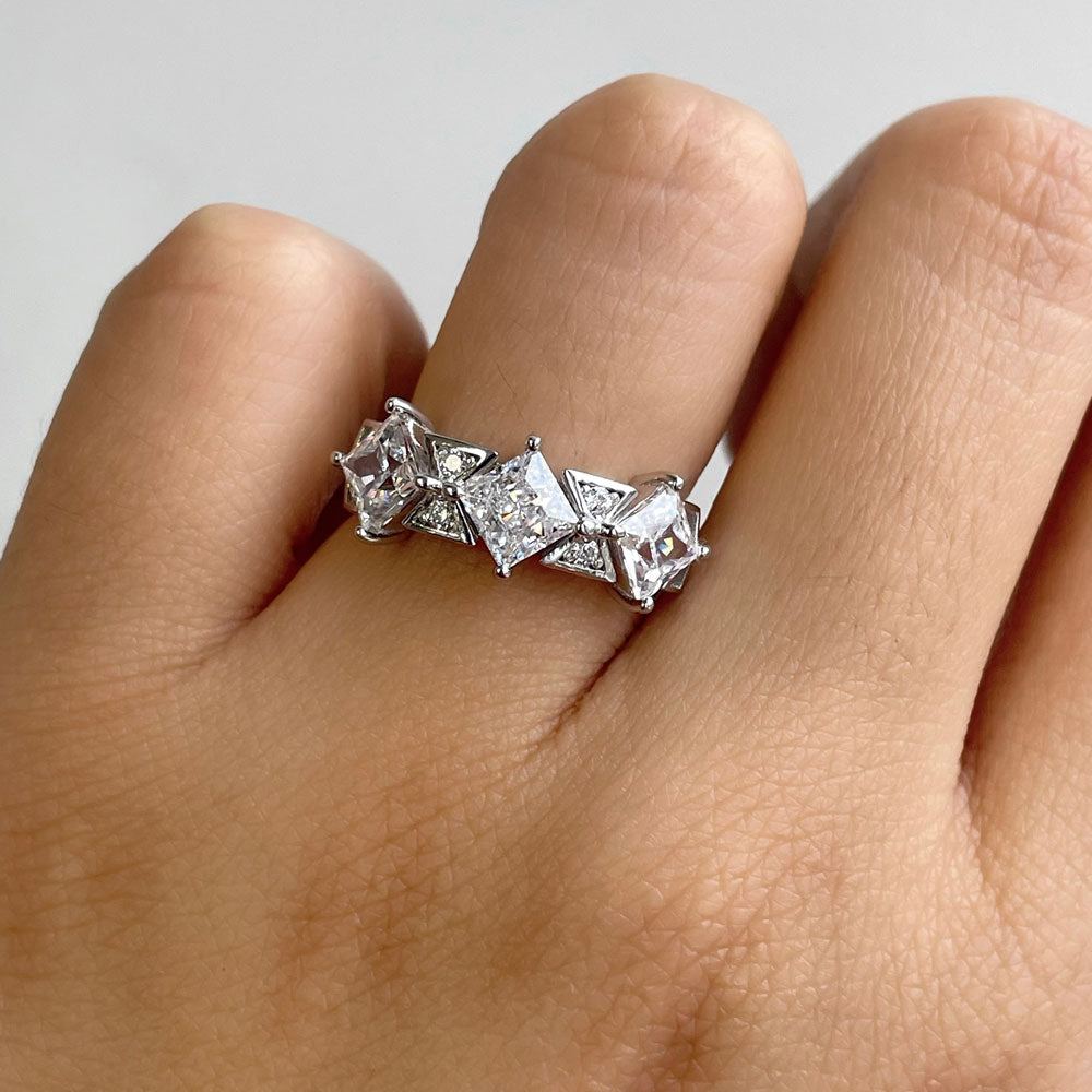 Image Contain: Model Wearing 3-Stone Ring