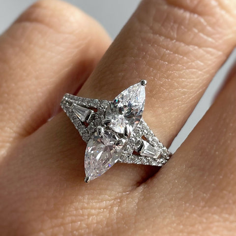 Image Contain: Model Wearing 2-Stone Ring
