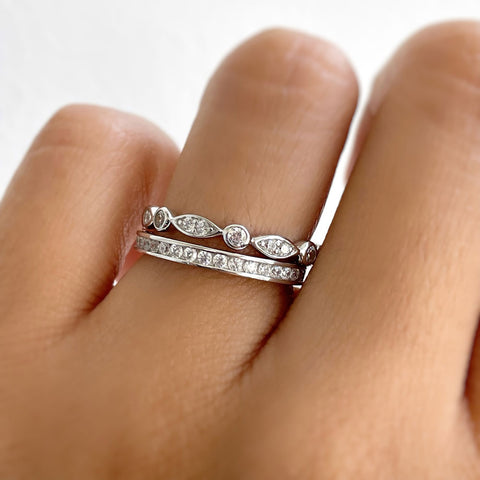 Image Contain: Model Wearing Bubble Eternity Ring, Eternity Ring