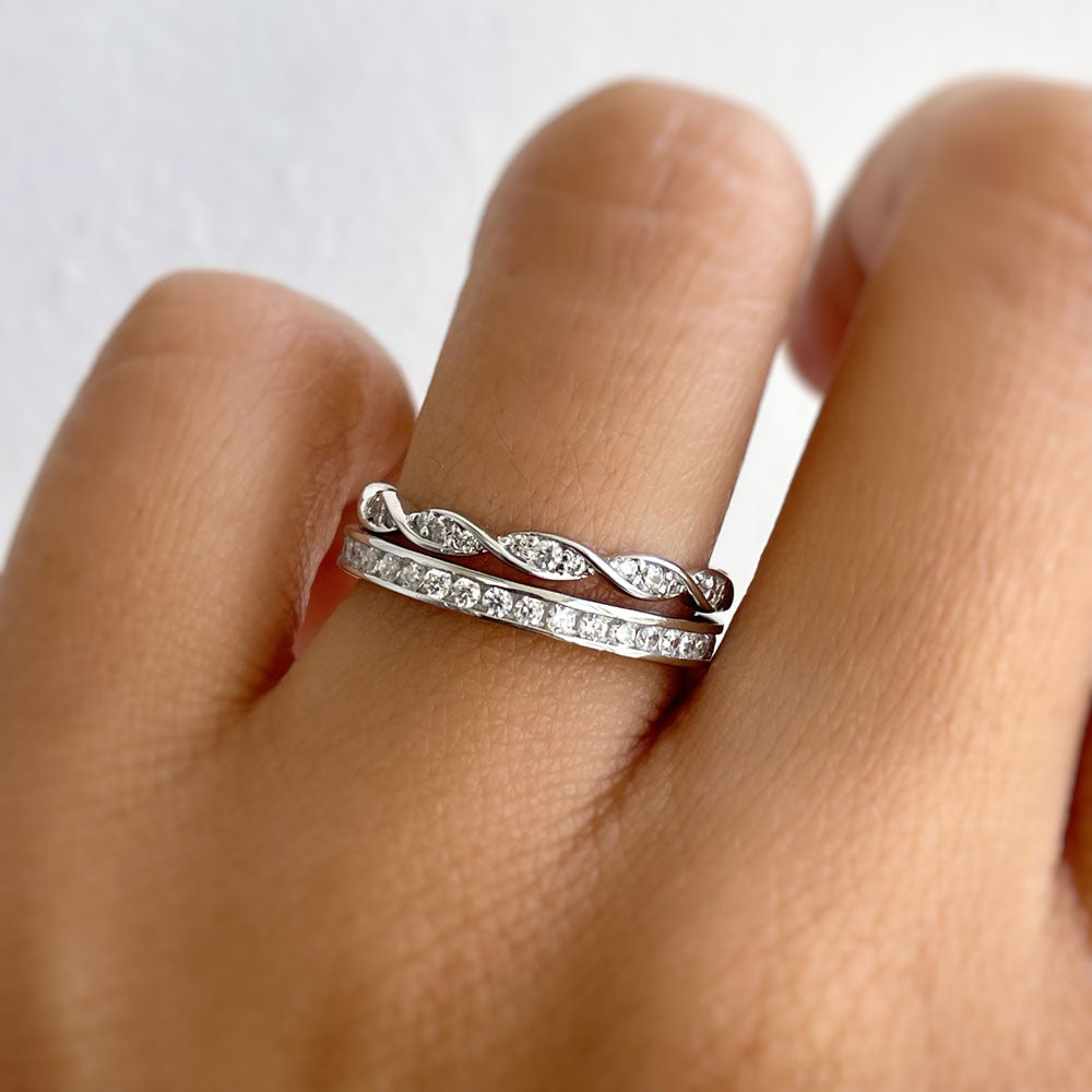 Image Contain: Model Wearing Eternity Ring, Woven Eternity Ring