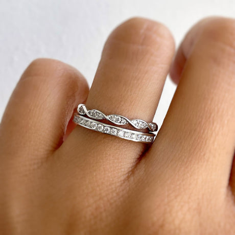 Model Wearing Eternity Ring, Woven Eternity Ring
