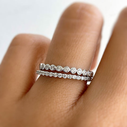 Image Contain: Model Wearing Bubble Eternity Ring, Eternity Ring