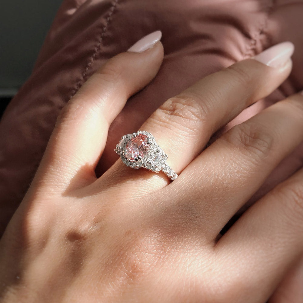 Image Contain: Model Wearing 3-Stone Ring