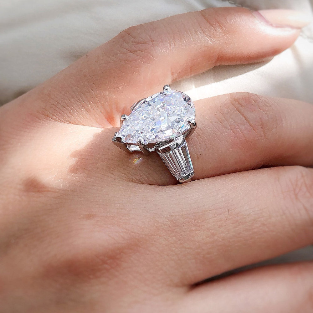 Image Contain: Model Wearing 3-Stone Ring