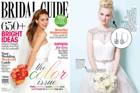 Image Contain: Bridal Guide Magazine / Publication Features Halo Dangle Earrings