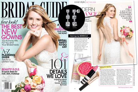 Image Contain: Bridal Guide Magazine / Publication Features 3-Stone Dangle Earrings