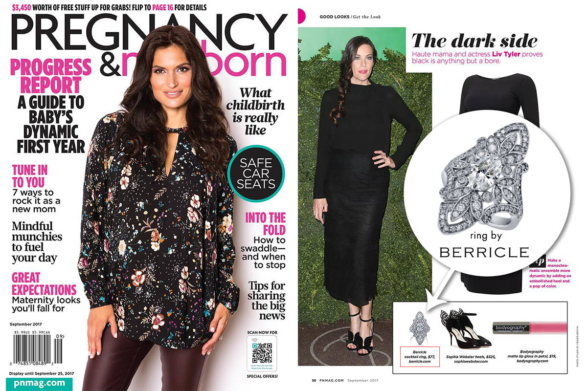 Image Contain: Pregnancy Newborn Magazine / Publication Features Art Deco Ring