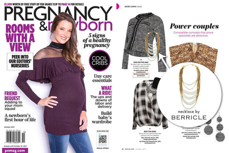 Image Contain: Pregnancy Newborn Magazine / Publication Features Statement Necklace