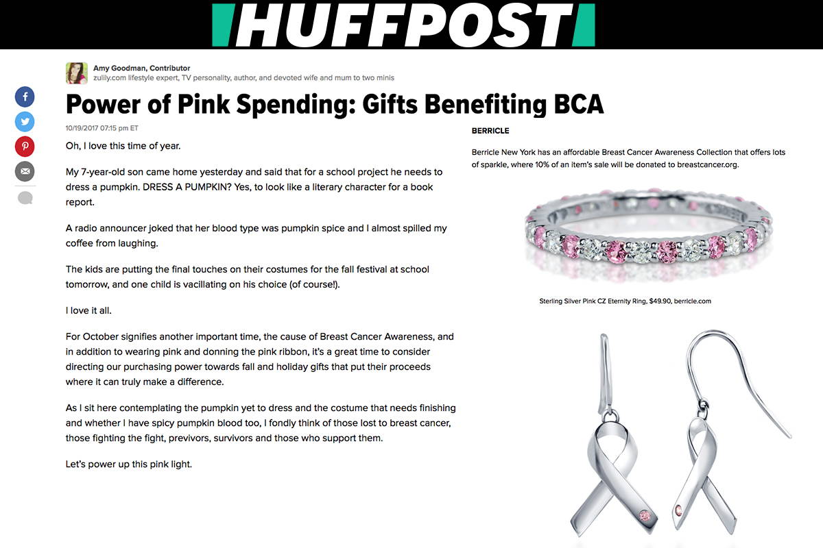 Image Contain: Huffington Post Magazine / Publication Features Eternity Ring, Ribbon Dangle Earrings