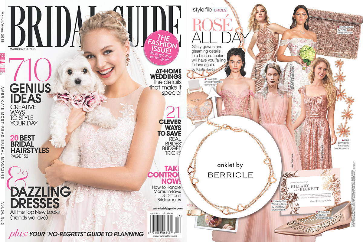 Image Contain: Bridal Guide Magazine / Publication Features Open Heart Station Anklet