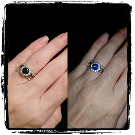 Image Contain: Model Wearing Half Eternity Ring, Halo Split Shank Ring