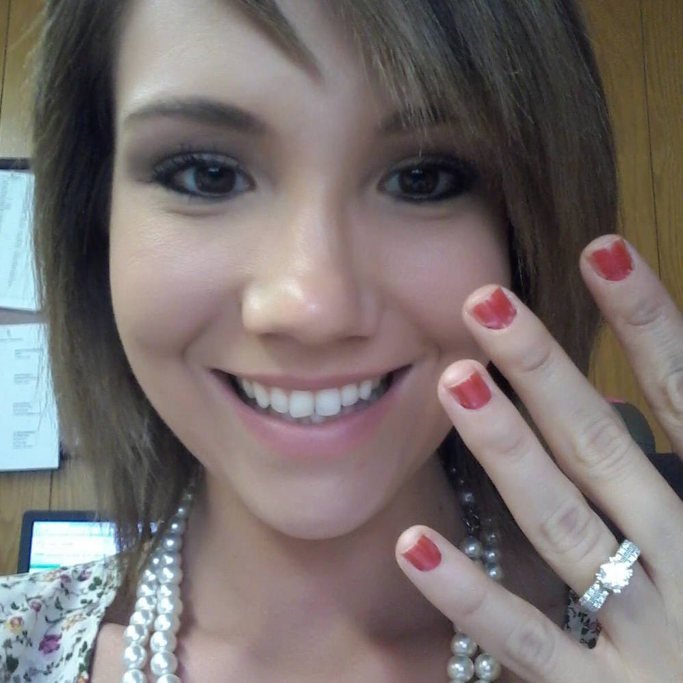 Image Contain: Model Wearing Solitaire with Side Stones Ring