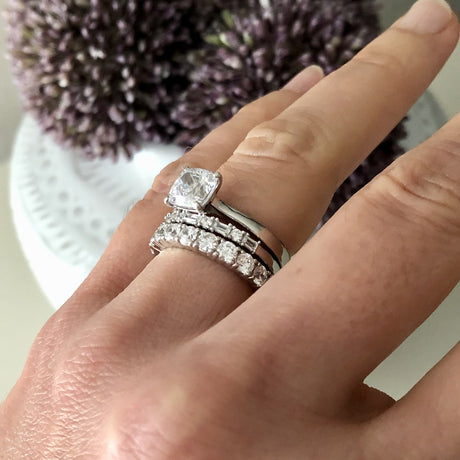 Model Wearing Art Deco Half Eternity Ring, Eternity Ring, Ring