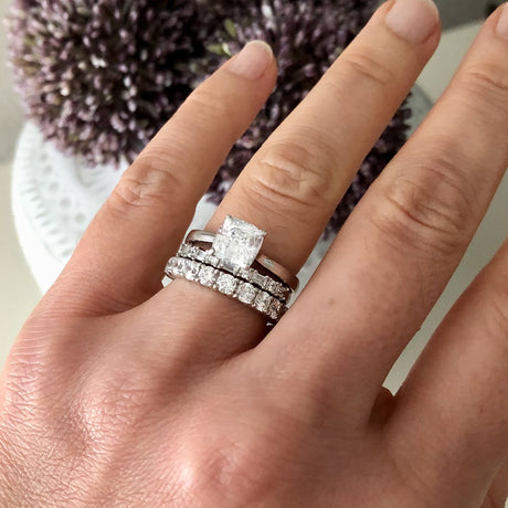 Model Wearing Art Deco Half Eternity Ring, Eternity Ring, Ring
