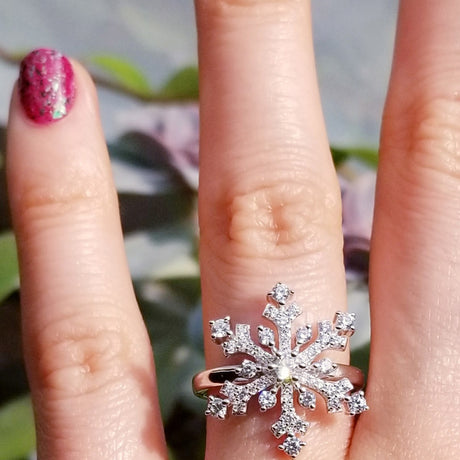 Image Contain: Model Wearing Snowflake Ring