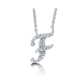 Initial Letter CZ Necklace in Sterling Silver, F