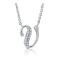 Initial Letter CZ Necklace in Sterling Silver, U