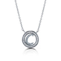 Initial Letter CZ Necklace in Sterling Silver, C