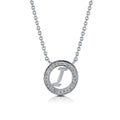 Initial Letter CZ Necklace in Sterling Silver, I