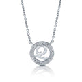 Initial Letter CZ Necklace in Sterling Silver, Q