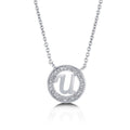 Initial Letter CZ Necklace in Sterling Silver, U