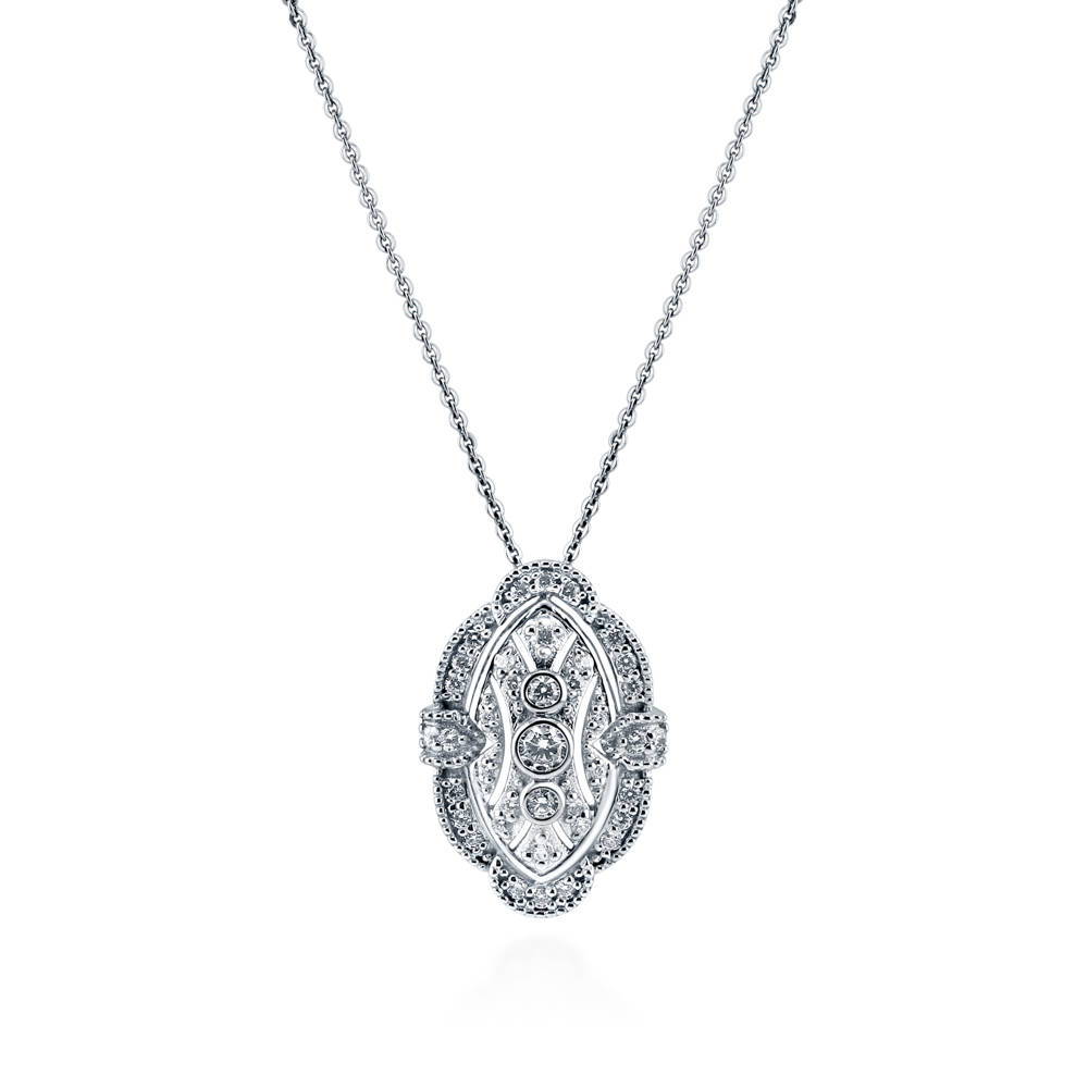 Art Deco Milgrain CZ Set in Sterling Silver