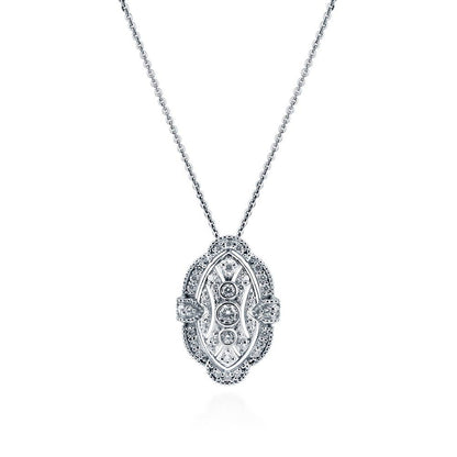 Art Deco Milgrain CZ Set in Sterling Silver