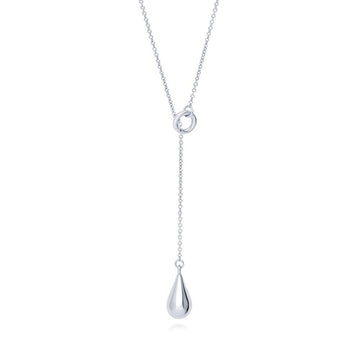 Teardrop Lariat Necklace in Sterling Silver