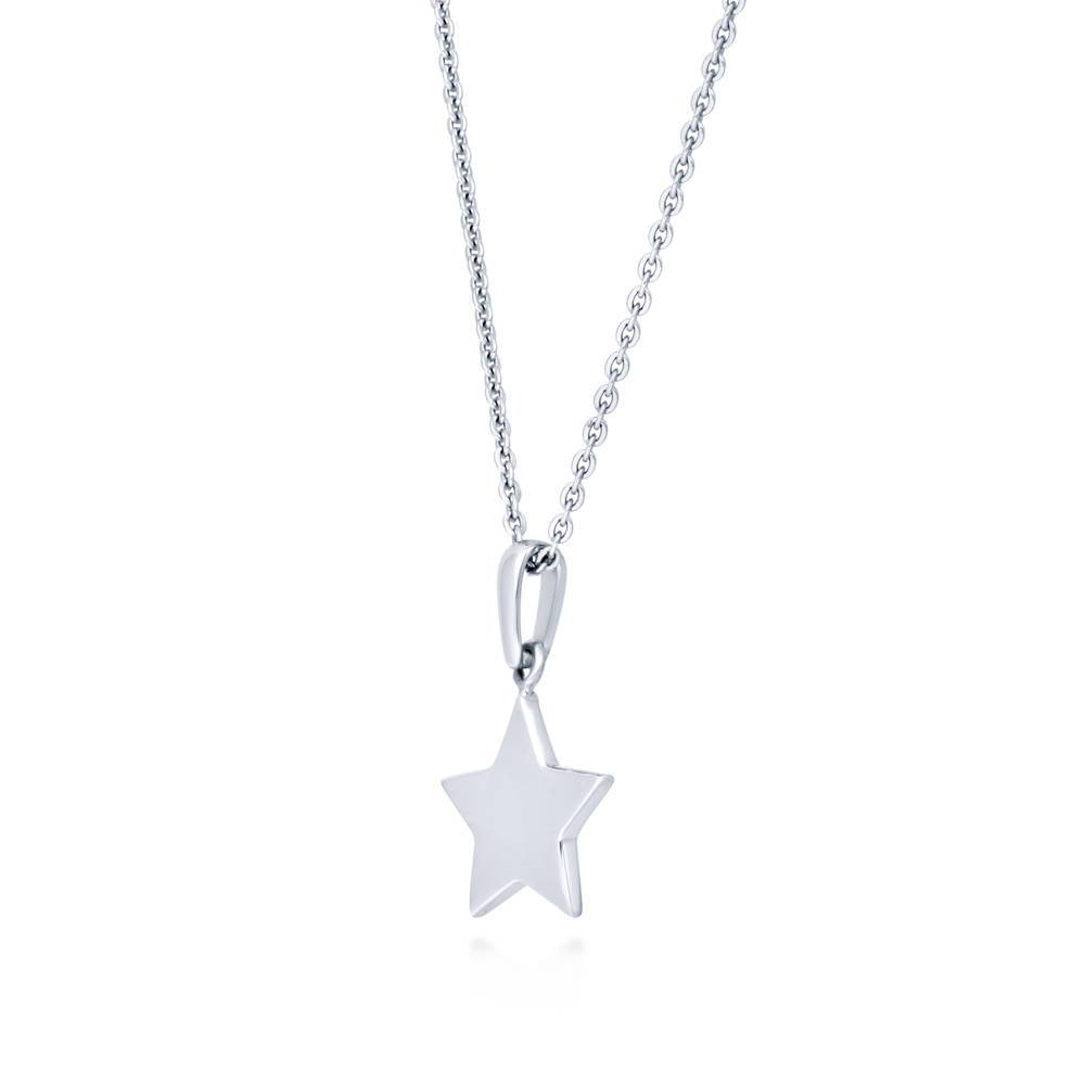 Front view of Star Pendant Necklace in Sterling Silver, 4 of 6
