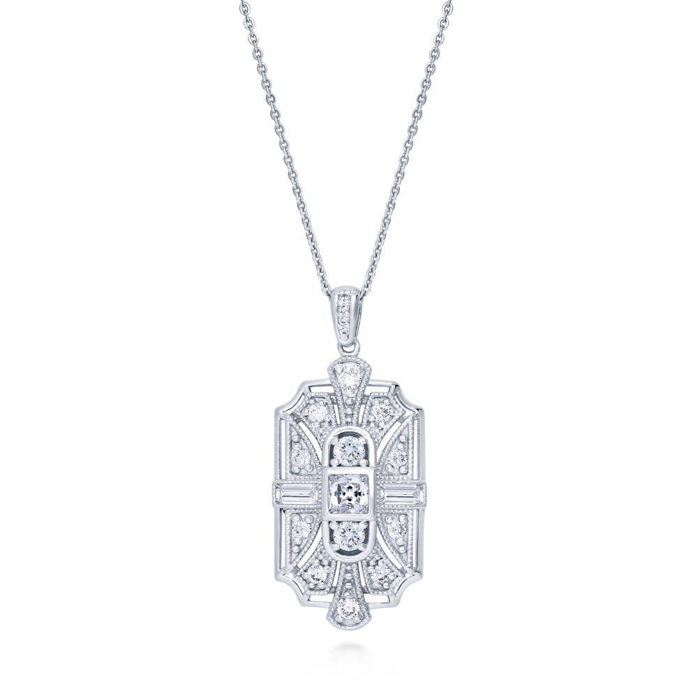 Art Deco Milgrain CZ Set in Sterling Silver, 5 of 14