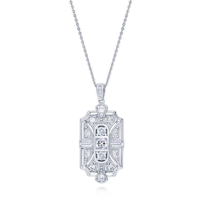 Art Deco Milgrain CZ Set in Sterling Silver