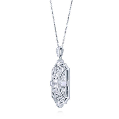 Art Deco Milgrain CZ Set in Sterling Silver