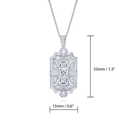 Art Deco Milgrain CZ Set in Sterling Silver