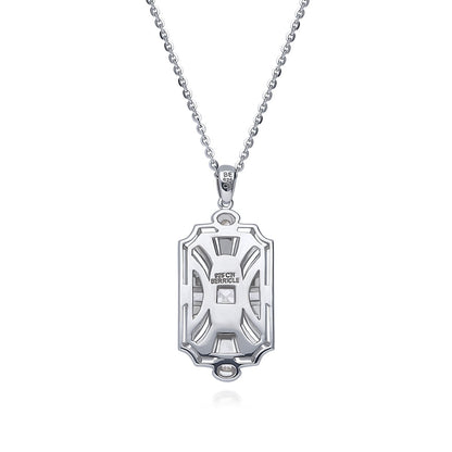 Art Deco Milgrain CZ Set in Sterling Silver