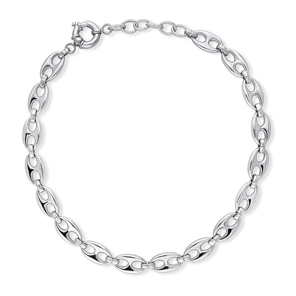 Statement Chain Necklace in Silver-Tone 12mm