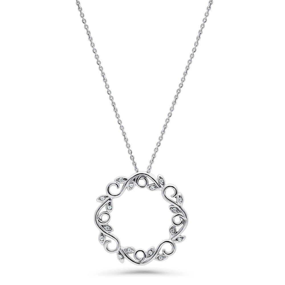 Leaf Filigree CZ Necklace and Earrings in Sterling Silver, 5 of 8