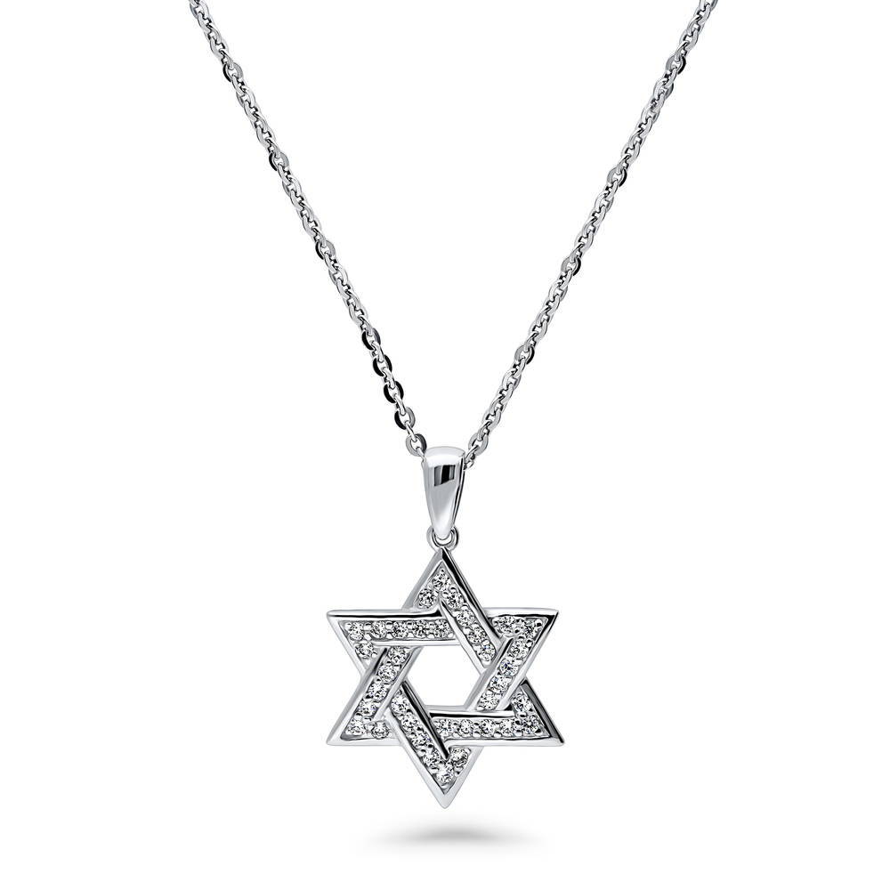 Star of David CZ Necklace in Sterling Silver