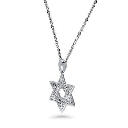Star of David CZ Necklace in Sterling Silver
