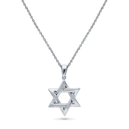 Star of David Necklace and Earrings in Sterling Silver