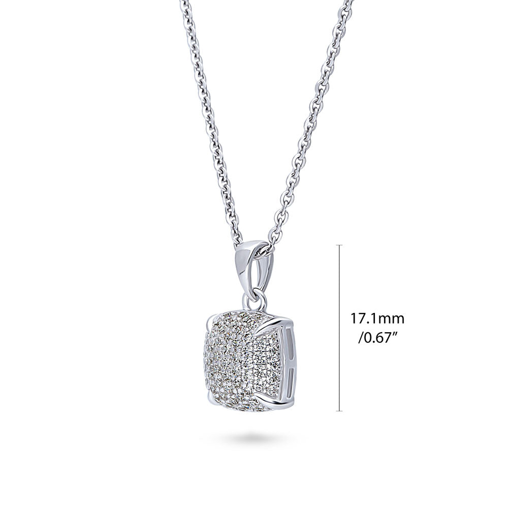 CZ Necklace and Earrings Set in Sterling Silver