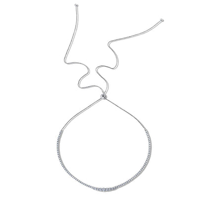 Graduated CZ Tennis Necklace in Sterling Silver