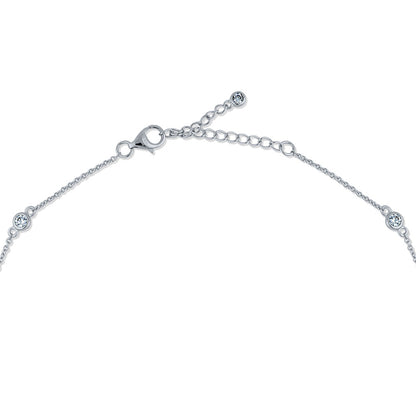 Paperclip CZ Layered Chain Necklace Set in Sterling Silver