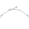 Front view of Station CZ Station Necklace in Sterling Silver, Rhodium Plated / 36 inch